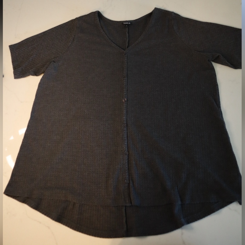 Torrid Dark Gray waffle shirt
